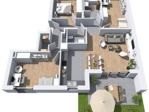 Terrassenwohnung zum Kauf provisionsfrei 669.000 € 4 Zimmer 100 m² 1. Geschoss Biebrich Wiesbaden 65203