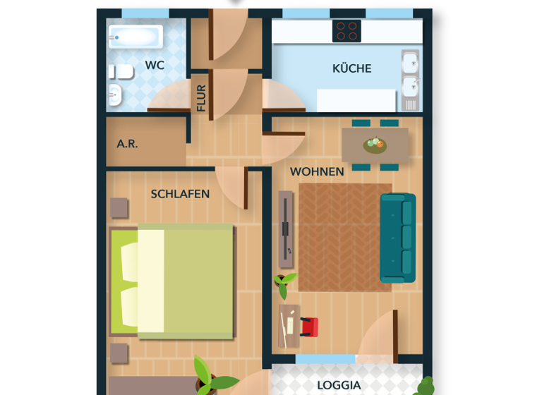 Wohnung zum Kauf 169.000 € 2 Zimmer 60,3 m² 3. Geschoss St Johannis Nürnberg 90408