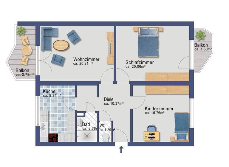 Wohnung zum Kauf 765.000 € 3 Zimmer 84,1 m² 3. Geschoss Bogenhausen München 81677