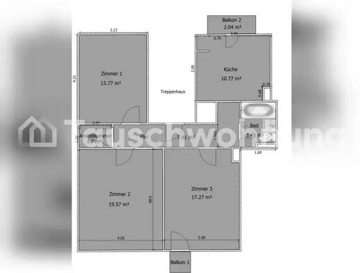 Wohnung zur Miete Tauschwohnung 900 € 3 Zimmer 80 m² 4. Geschoss Oberstadt Mainz 55116