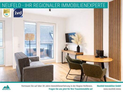 Studio zur Miete 828 € 1 Zimmer 33,5 m² EG frei ab 01.04.2026 Wartbergstraße 8/2 Heilbronn 74076