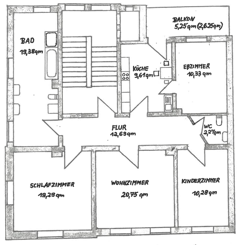 Wohnung zur Miete 600 € 4 Zimmer 107 m² 2. Geschoss Mitte - Nord 126 Zwickau 08056