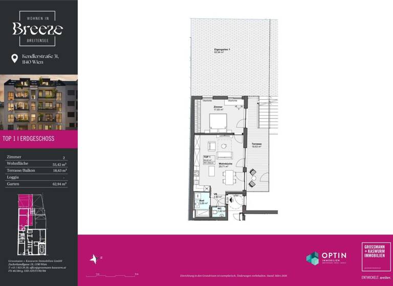 Wohnung zum Kauf - Erstbezug 395.951 € 2 Zimmer 55,4 m² frei ab 01.12.2027 Wien 1140