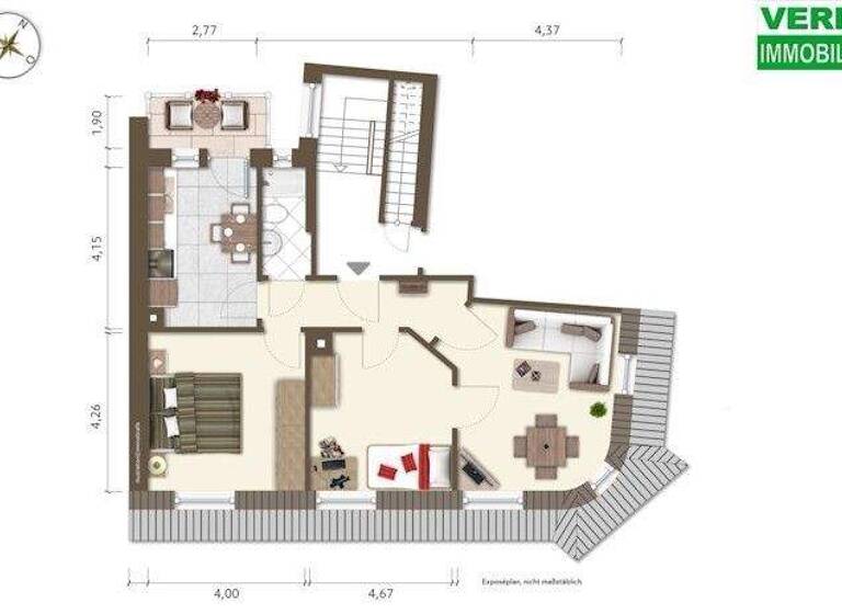 Wohnung zur Miete 630 € 3 Zimmer 78 m² 3. Geschoss frei ab sofort Oststadt Pforzheim 75175