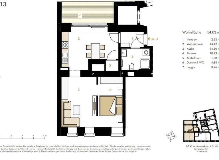 Terrassenwohnung zum Kauf - Erstbezug 402.708 € 2 Zimmer 54 m² frei ab 01.04.2026 Wien 1200