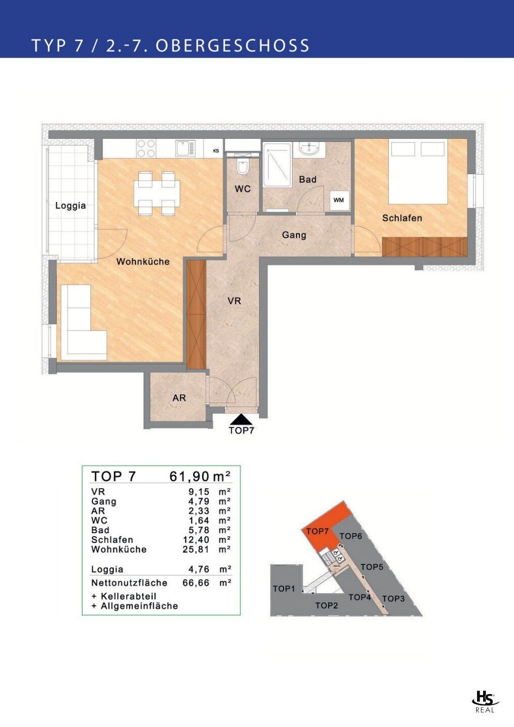 Wohnung zur Miete 616 € 2 Zimmer 61,9 m²<br/>Wohnfläche Lustenau Linz 4020