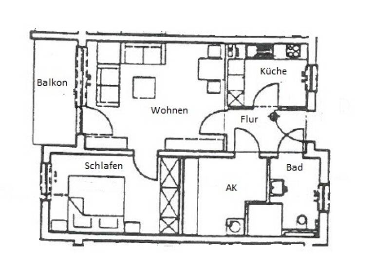 Wohnung zur Miete 460 € 2 Zimmer 60 m² 2. Geschoss Alte Lauchstädter Straße 4 Merseburg 06217