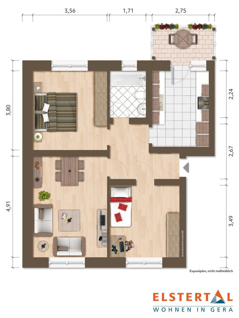 Wohnung zur Miete 476 € 3 Zimmer 70 m²<br/>Wohnfläche 3.<br/>Geschoss Kurt-Keicher-Straße 67 Stadtmitte Nord Gera 07545