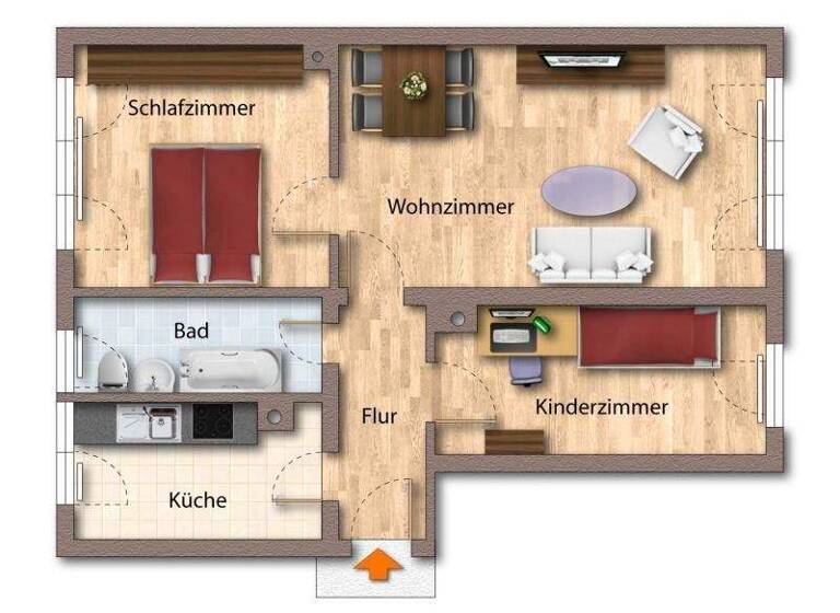 Wohnung zur Miete 350 € 3 Zimmer 58,3 m² EG frei ab sofort Dr.-Otto-Nuschke-Straße 21 Zeulenroda Zeulenroda-Triebes 07937