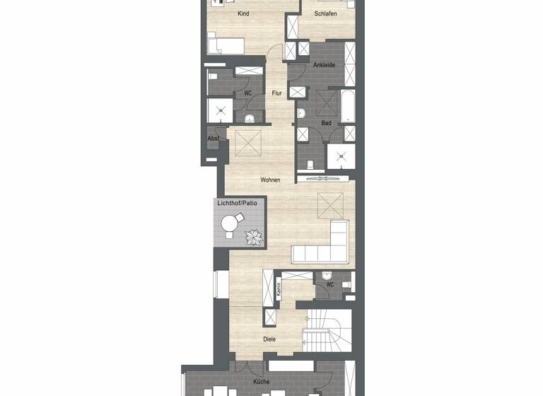Wohnung zur Miete 6.000 € 4 Zimmer 200 m²<br/>Wohnfläche 1.<br/>Geschoss Stadtmitte Düsseldorf / Flingern Nord 40235