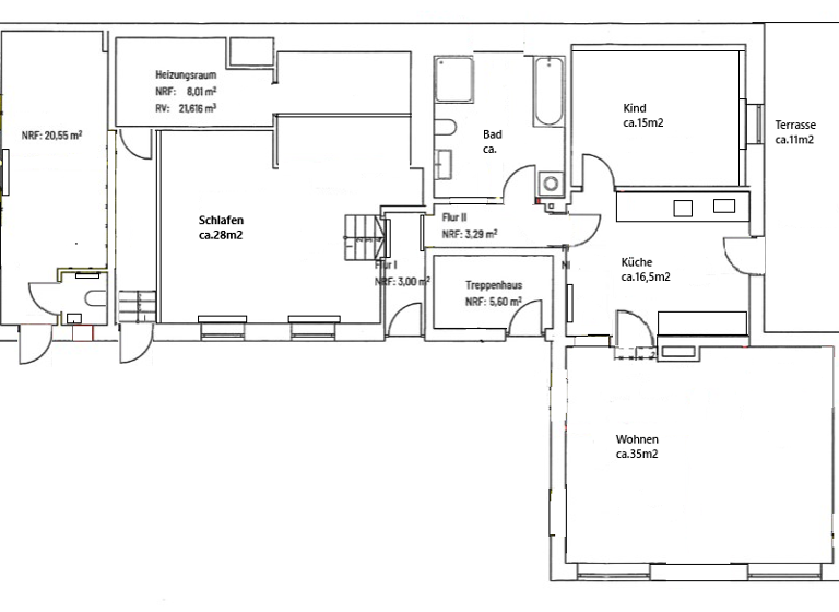 Wohnung zur Miete 1.218 € 3 Zimmer 121,8 m² EG Talstraße 1 Lochau Schkopau 06258