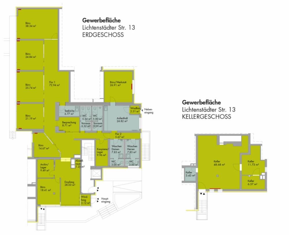 Büro-/Praxisfläche zur Miete provisionsfrei 2.953 € 8 Zimmer 381,7 m²<br/>Bürofläche ab 381,7 m²<br/>Teilbarkeit Lichtenstädter Str. 13 Zirndorf Zirndorf 90513