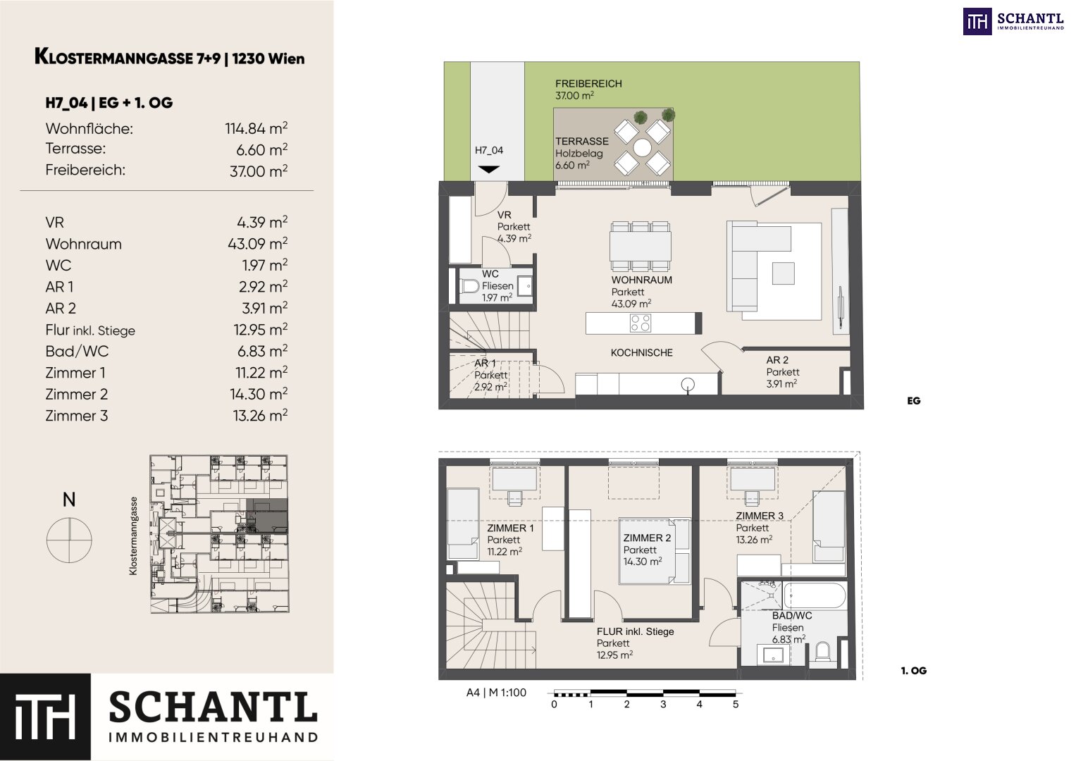 Reihenendhaus zum Kauf 660.000 € 4 Zimmer 114,8 m²<br/>Wohnfläche Klostermanngasse Wien 1230