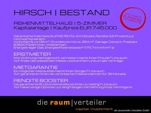 Reihenmittelhaus zum Kauf 745.000 € 5 Zimmer 138 m² 384 m² Grundstück Feldkirchen Feldkirchen-Westerham 83620