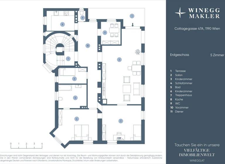 Villa zum Kauf 4.500.000 € 14 Zimmer 380 m² 710 m² Grundstück Cottagegasse Wien 1190