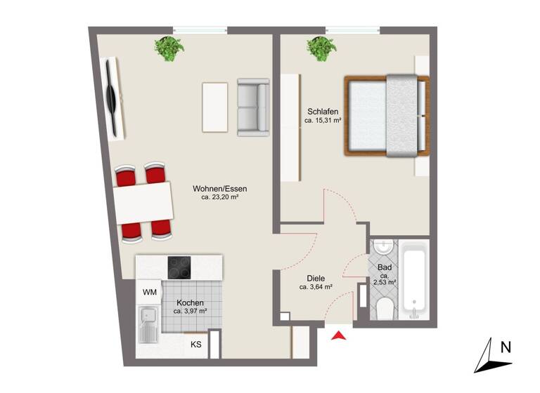 WG-Zimmer zum Kauf provisionsfrei 527.850 € 2 Zimmer 48,7 m² Au-Haidhausen München 81541