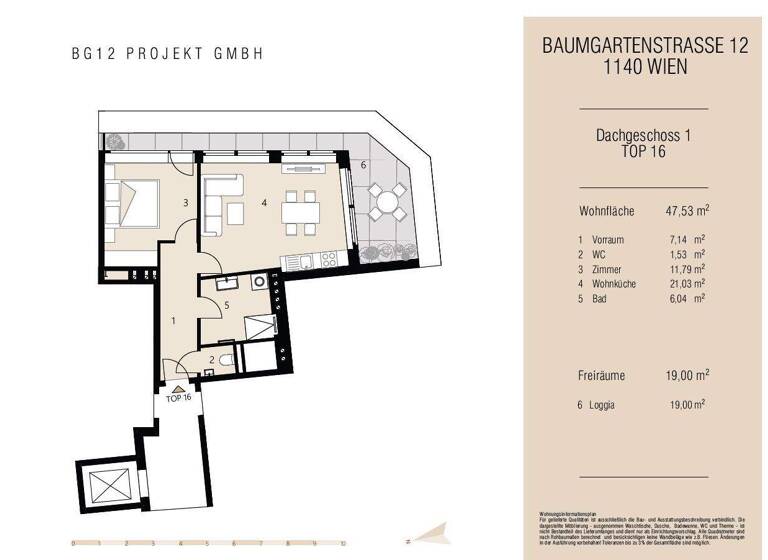 Wohnung zum Kauf 399.000 € 2 Zimmer 48 m² Wien 1140