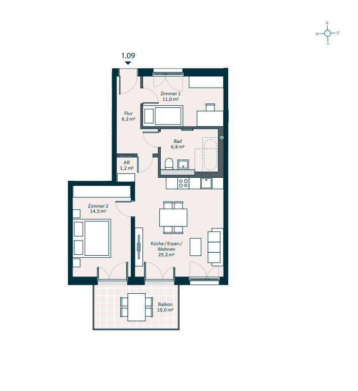 Wohnung zur Miete 982 € 3 Zimmer 70,1 m²<br/>Wohnfläche 1.<br/>Geschoss 01.12.2024<br/>Verfügbarkeit Bachwiesen 7 Zirndorf Zirndorf 90513