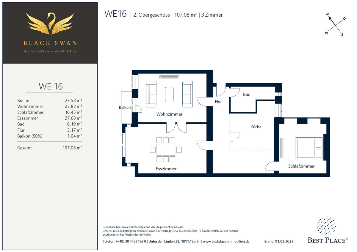 Wohnung zum Kauf 739.000 € 3 Zimmer 107,1 m²<br/>Wohnfläche 2.<br/>Geschoss Modersohnstraße 63 Friedrichshain Berlin 10245