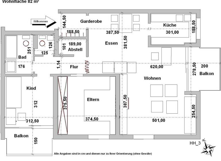 Wohnung zur Miete 690 € 3 Zimmer 82 m² 3. Geschoss frei ab 01.06.2026 Harzstrasse 7 Mitte Heiligenhaus 42579