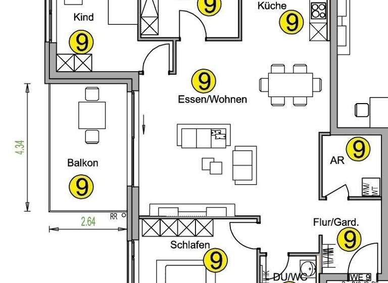 Wohnung zum Kauf provisionsfrei 411.900 € 4,5 Zimmer 98 m²<br/>Wohnfläche 1.<br/>Geschoss Schlotfeld Weipertshofen Stimpfach 74597