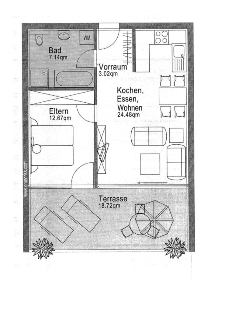 Terrassenwohnung zur Miete 880 € 2 Zimmer 47,3 m²<br/>Wohnfläche 1.<br/>Geschoss 01.02.2025<br/>Verfügbarkeit Fidelisgasse 8 Muntlix 6835