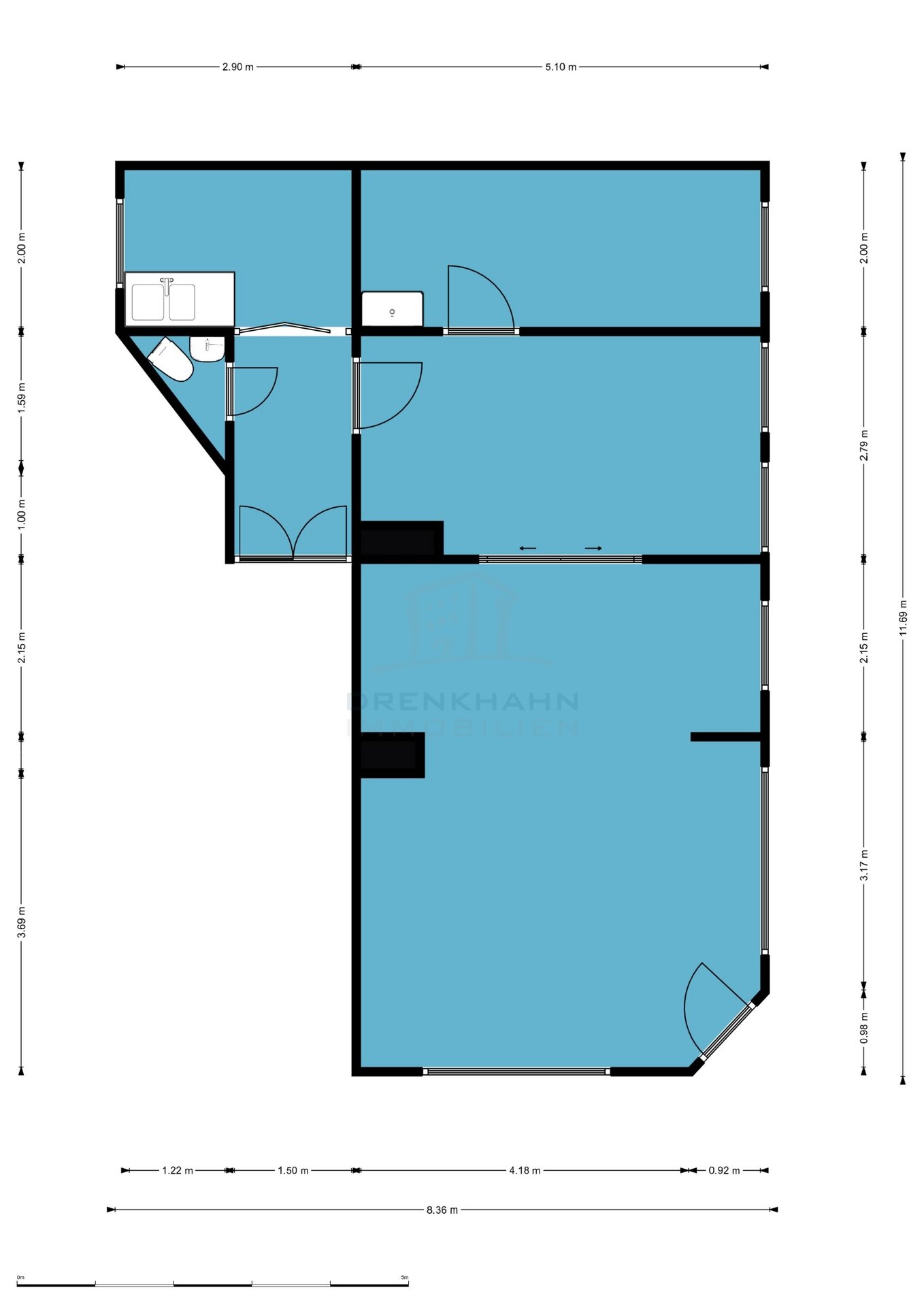 Bürofläche zur Miete 767 € 3 Zimmer 73 m²<br/>Bürofläche Stadtmitte Rostock 18055