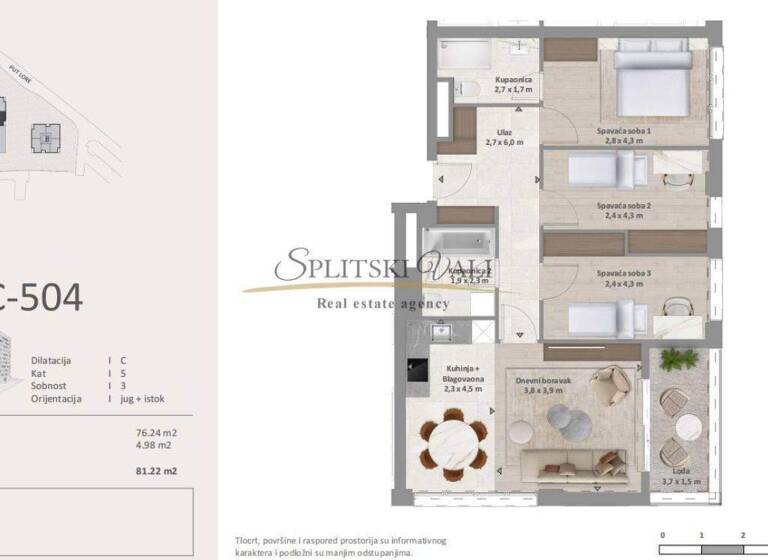 Wohnung zum Kauf 8.250 € 3 Zimmer 82 m² 5. Geschoss Split