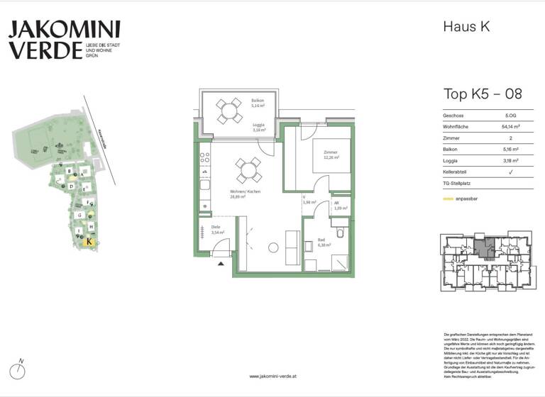 Wohnung zum Kauf provisionsfrei 295.000 € 2 Zimmer 54,1 m² Jakomini Graz 8010