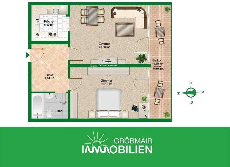 Wohnung zum Kauf provisionsfrei 339.000 € 2 Zimmer 61,5 m² Margeritenstr. 30 Farchet Wolfratshausen 82515