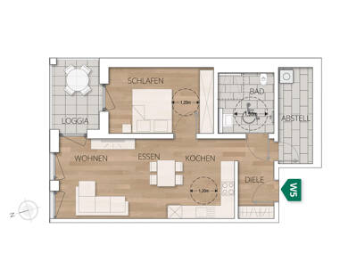 Wohnung zum Kauf - Neubau 334.000 € 2 Zimmer 65,7 m² 1. Geschoss Scheffelstraße 3b Grenzach Grenzach-Wyhlen 79639