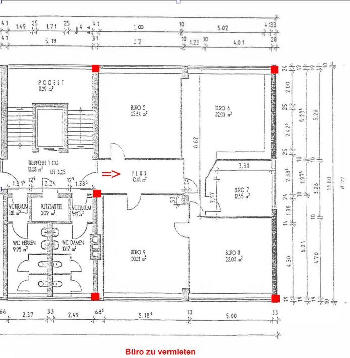 Bürofläche zur Miete 1.500 € 4 Zimmer 137,6 m²<br/>Bürofläche Oos Baden-Baden 76532