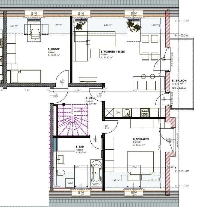 Wohnung zur Miete 2.880 € 4 Zimmer 130,7 m²<br/>Wohnfläche 2.<br/>Geschoss ab sofort<br/>Verfügbarkeit Ernst-von-Beling-Str. 15 Industriebezirk München 80997