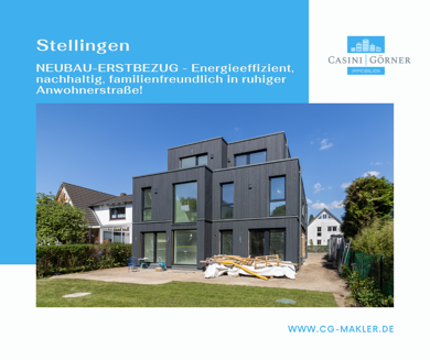 Doppelhaushälfte zur Miete - Neubau 3.100 € 5 Zimmer 162 m² 100 m² Grundstück frei ab 01.07.2025 Stellingen Hamburg 22527