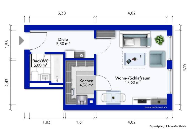 Studio zum Kauf 225.000 € 1 Zimmer 29,3 m² Sendling München 81369