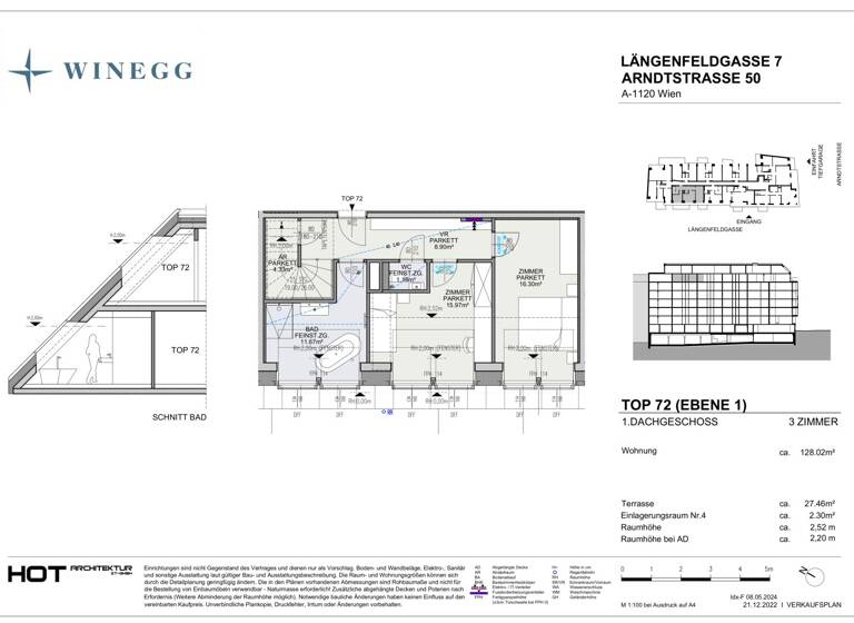 Wohnung zum Kauf - Erstbezug 906.700 € 3 Zimmer 128 m² Arndtstraße 50 Wien 1120