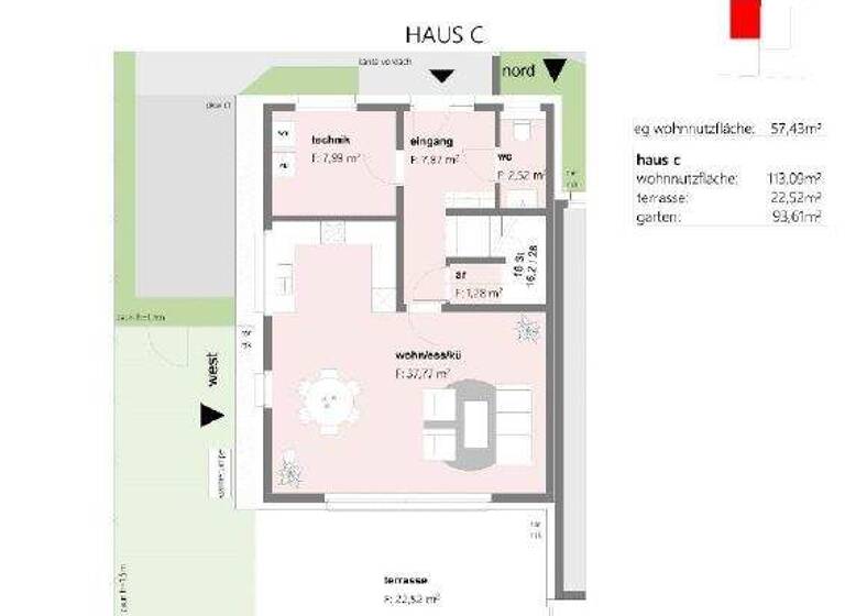 Doppelhaushälfte zum Kauf 435.000 € 4 Zimmer 113 m² 256 m² Grundstück Steinabrückl 2752