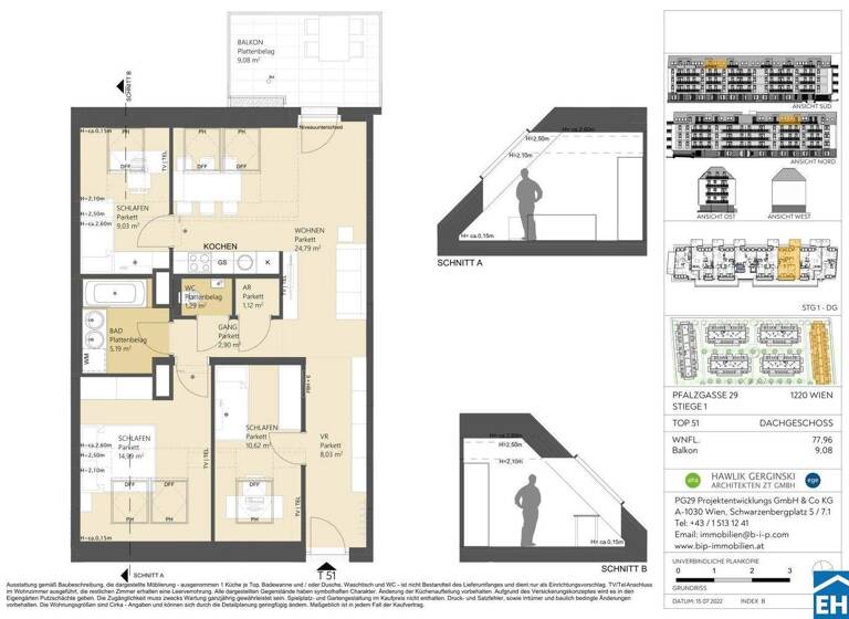 Wohnung zum Kauf 412.500 € 4 Zimmer 78 m² frei ab 01.10.2030 Pfalzgasse 29 Wien 1220