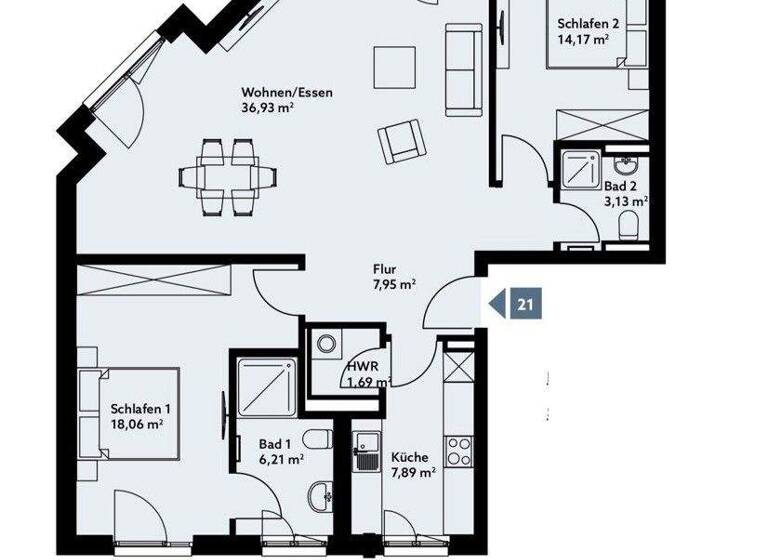 Wohnung zum Kauf - Erstbezug provisionsfrei 589.000 € 3 Zimmer 100,6 m² 1. Geschoss Gete Bremen 28329