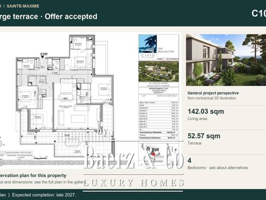 Wohnung zum Kauf 1.998.500 € 5 Zimmer 142 m² Avenue Girard 18 Nartelle-Noyer-Bellevue-bd des Sardinaux Sainte-Maxime 83120