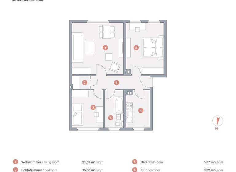 Wohnung zum Kauf provisionsfrei 140.000 € 3 Zimmer 66,3 m² 1. Geschoss Lichterfelde Schorfheide 16244