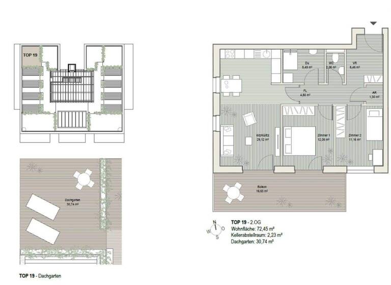 Wohnung zur Miete 940 € 3 Zimmer 72,5 m² Hart bei Graz 8075