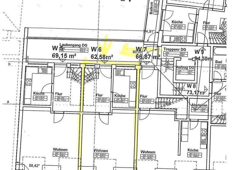 Wohnung zur Miete 345 € 2 Zimmer 62,8 m² 2. Geschoss Am Markt 8 Malchin 17139
