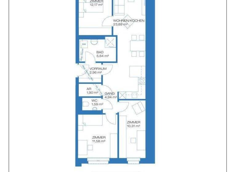 Wohnung zum Kauf - Erstbezug 398.080 € 4 Zimmer 75 m² 2. Geschoss Gries Graz,17.Bez.:Puntigam 8055