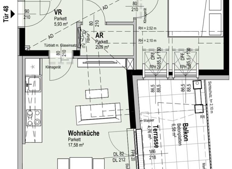 Wohnung zum Kauf - Erstbezug 375.600 € 2 Zimmer 45,9 m² 5. Geschoss Fahrbachgasse 6 Wien 1210