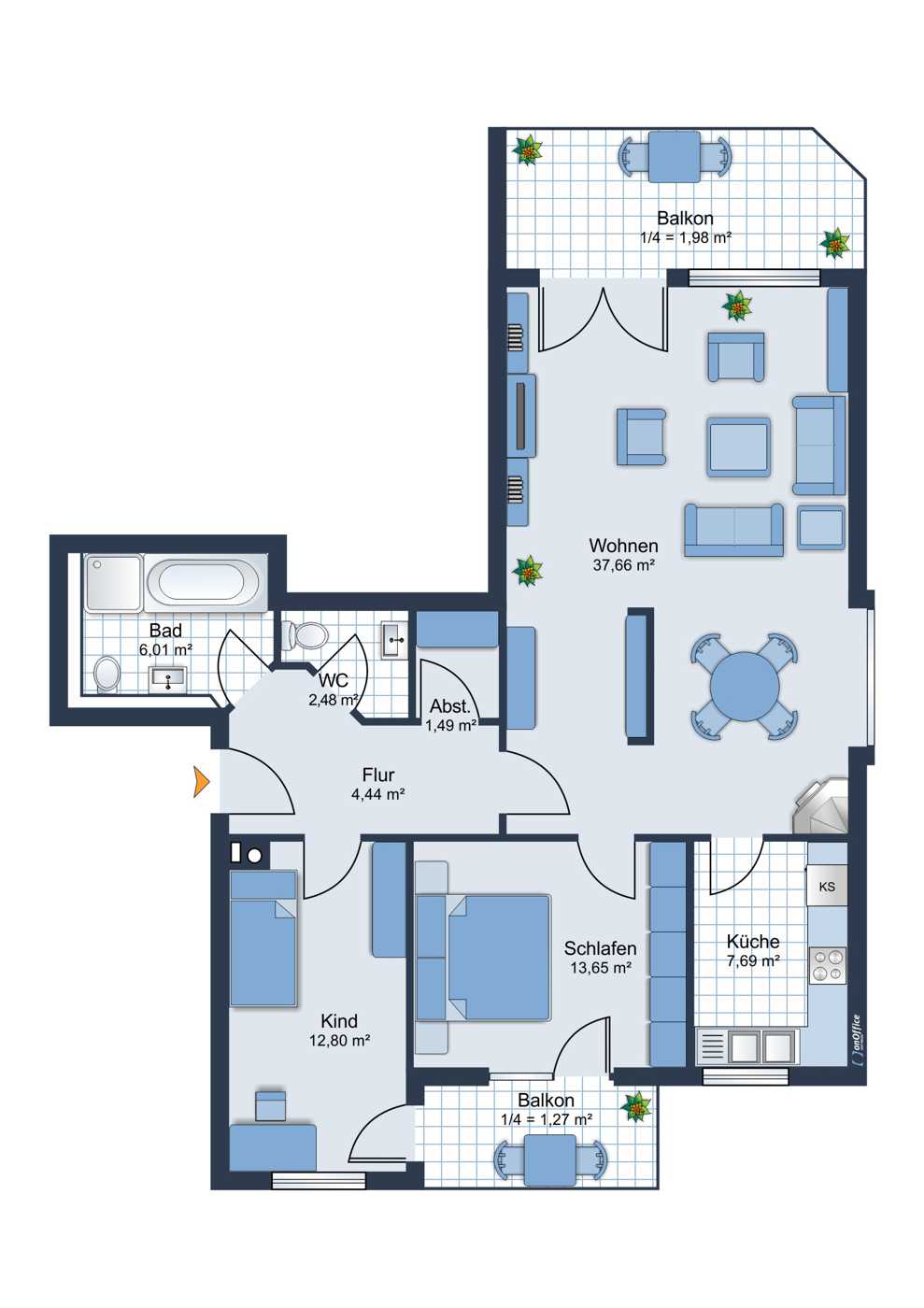 Wohnung zum Kauf 299.000 € 3 Zimmer 90 m²<br/>Wohnfläche 2.<br/>Geschoss Buchholz Buchholz in der Nordheide 21244