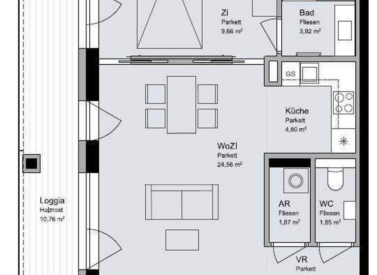 Wohnung zur Miete 1.098 € 2 Zimmer 61 m² EG Wien 1180