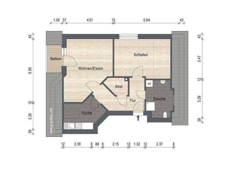 Wohnung zum Kauf 198.000 € 2 Zimmer 55 m² Lütetsburg 26524