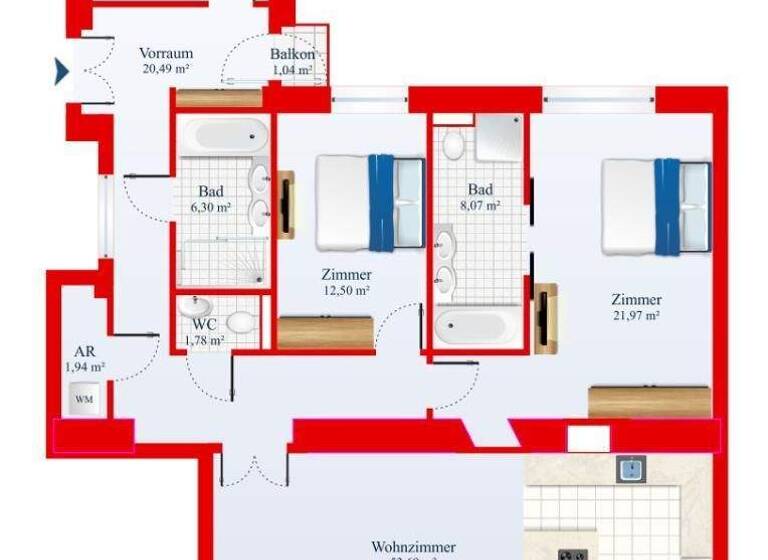 Wohnung zum Kauf 1.798.000 € 4 Zimmer 140 m² 3. Geschoss Wien 1090