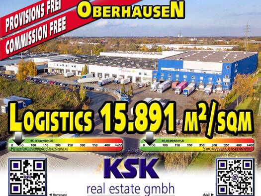 Logistikzentrum zur Miete provisionsfrei 15.891 m² Lagerfläche Lirich-Nord Alt-Oberhausen 46049